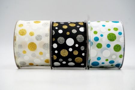 Kleurrijke Glitter Polkadots Draadlint_KF8761.KF8762.KF8763.KF8764.KF8765.KF8766.KF8767.KF8768 (5)